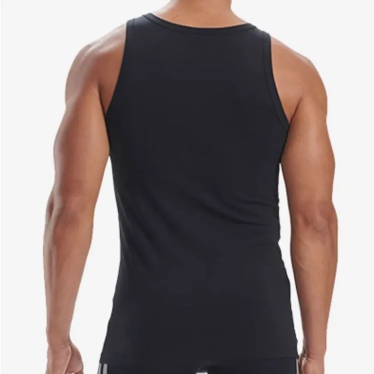 Adidas Solid Color Stretch Slim Fit Crew Neck Men's 2 Pack Black-8