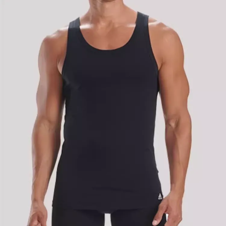 Adidas Solid Color Stretch Slim Fit Crew Neck Men's 2 Pack Black-3