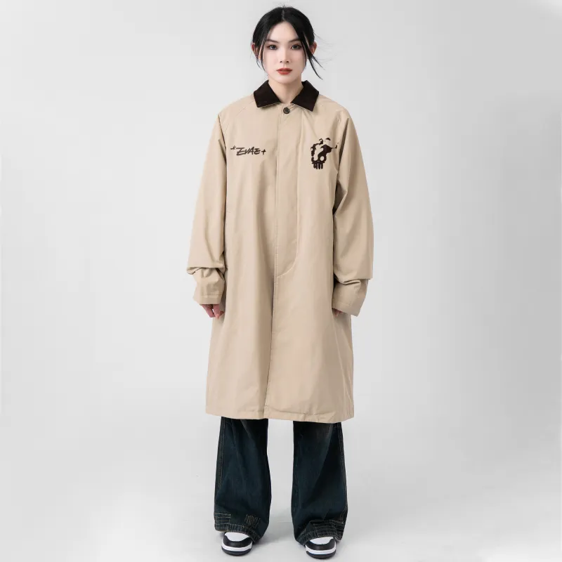*EVAE+MOB Trench Coat Unisex Khaki-2