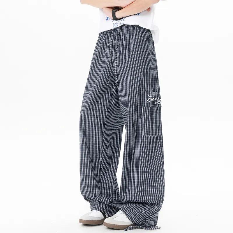*EVAE+MOB Cargo Pants Unisex Black Plaid-10