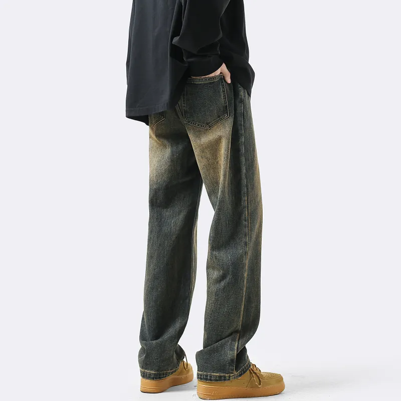 *EVAE+MOB Jeans Unisex Distressed Mud Yellow-4