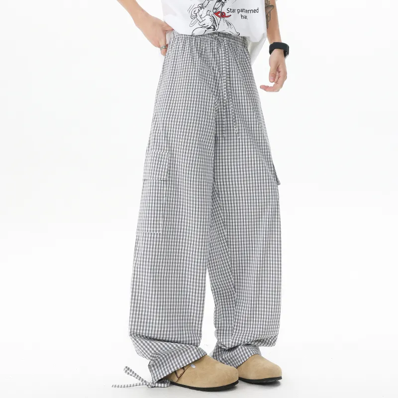 *EVAE+MOB Cargo Pants Unisex Black Plaid-7