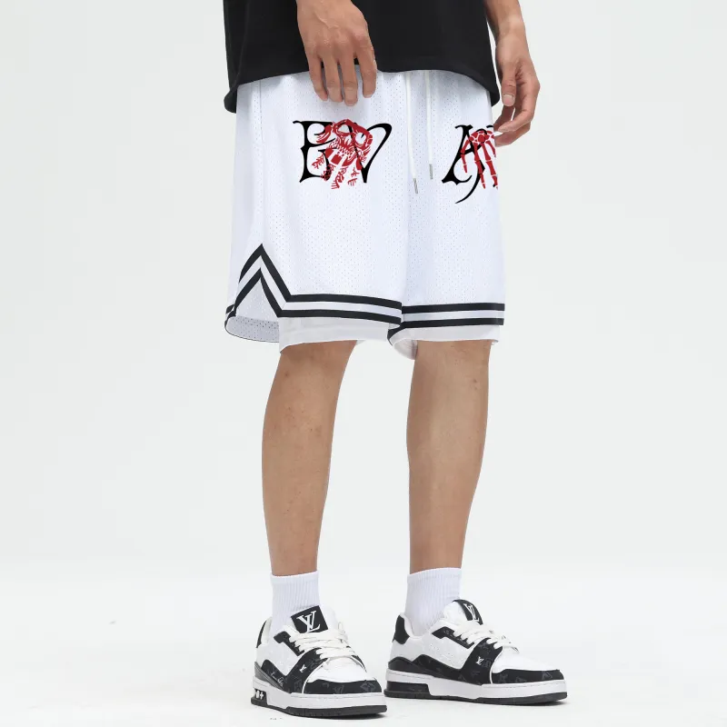 *EVAE+MOB Skull Series Casual Shorts Unisex-4