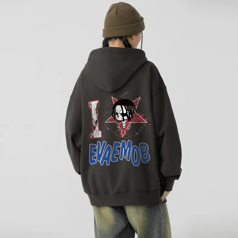 *EVAE+MOB Dreadlocks Model Skull Collection Sweatshirt Unisex-15