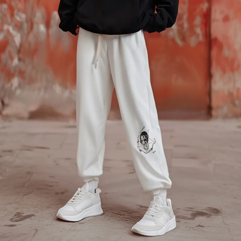 *EVAE+MOB Casual Pants Unisex White-2