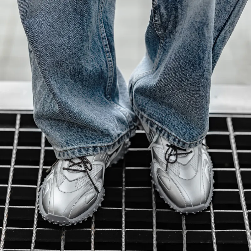 MR.A Low Top Casual Shoes Unisex Titanium Silver-6