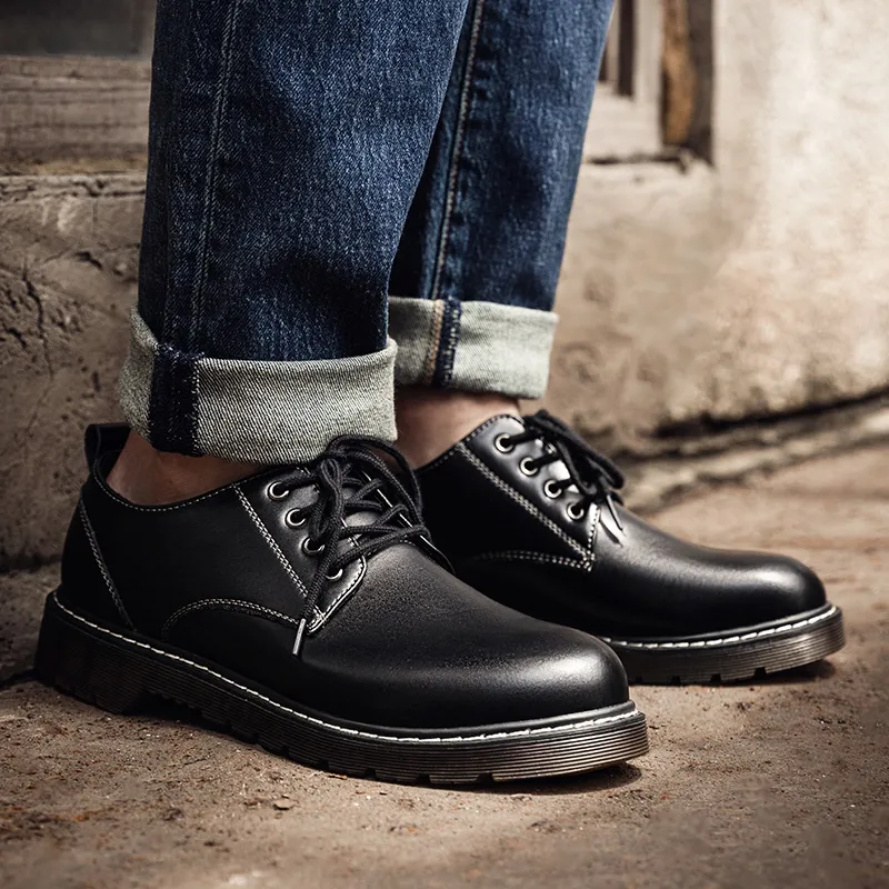 MR.A Work Boots Men Low Top Black-3