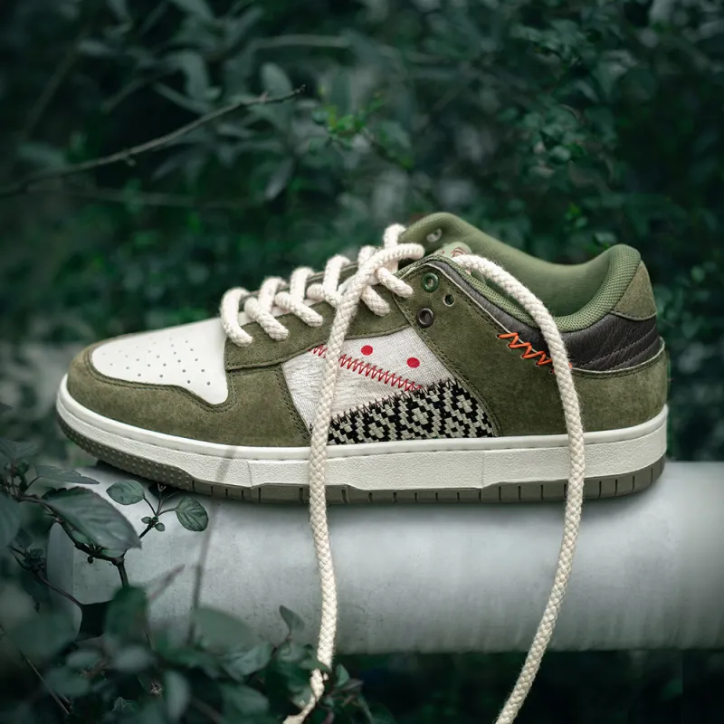 MR.A Low Top Skateboard Shoes Men's Olive Green-4