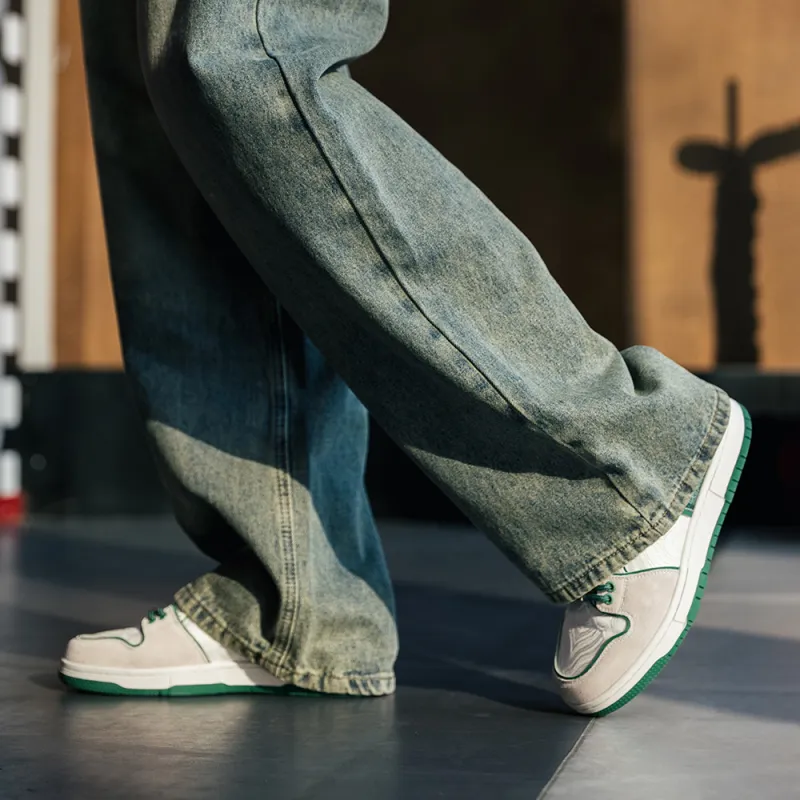 MR.A Country Style Series Low-Top Skateboard Shoes Men's White Green-6