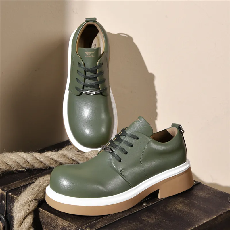 SEPTWOLVES Men's Casual Shoes Men Low Top Black/Coffee/Green-18