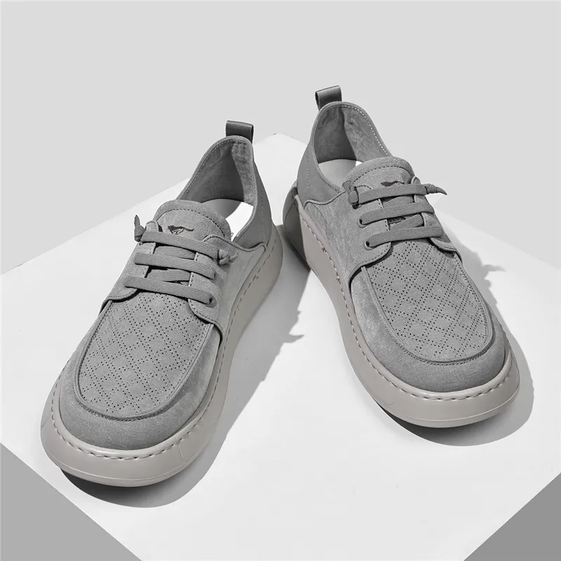 SEPTWOLVES Men's Casual Shoes Men Low Top Khaki/Gray-13