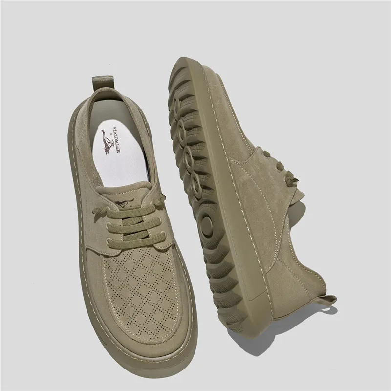 SEPTWOLVES Men's Casual Shoes Men Low Top Khaki/Gray-6