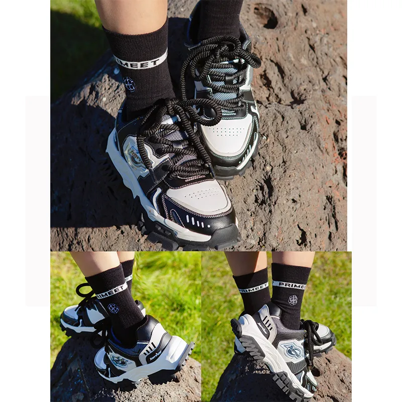 TINMUU Cushioning Anti-Slip Wear-Resistant Breathable Height Increasing Low-Top Chunky Sneakers Unisex-26