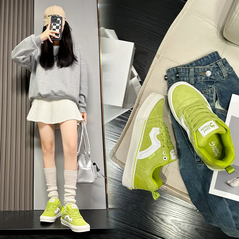 BladMaste Slip Resistant, Abrasion Resistant, Lightweight Low Top Skateboard Shoes Unisex Apple Green-5