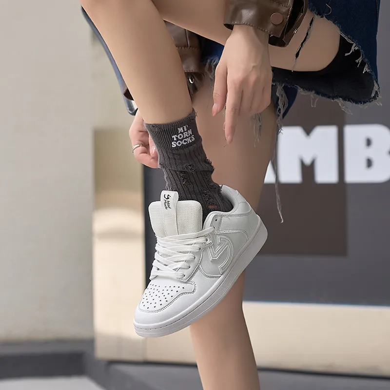 BladMaste Slip Resistant, Abrasion Resistant, Lightweight Low Top Skateboard Shoes Unisex Pure White-6