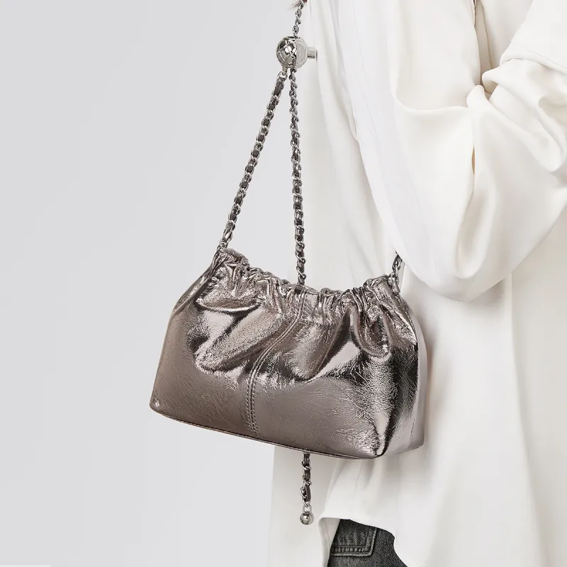 HARSON Cow Leather Crossbody Bag Regular Women's Gunmetal-2