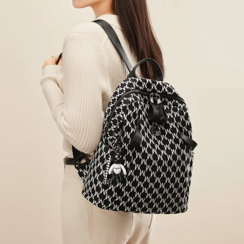 HARSON Fabric Backpack Tubas Women's Black-5