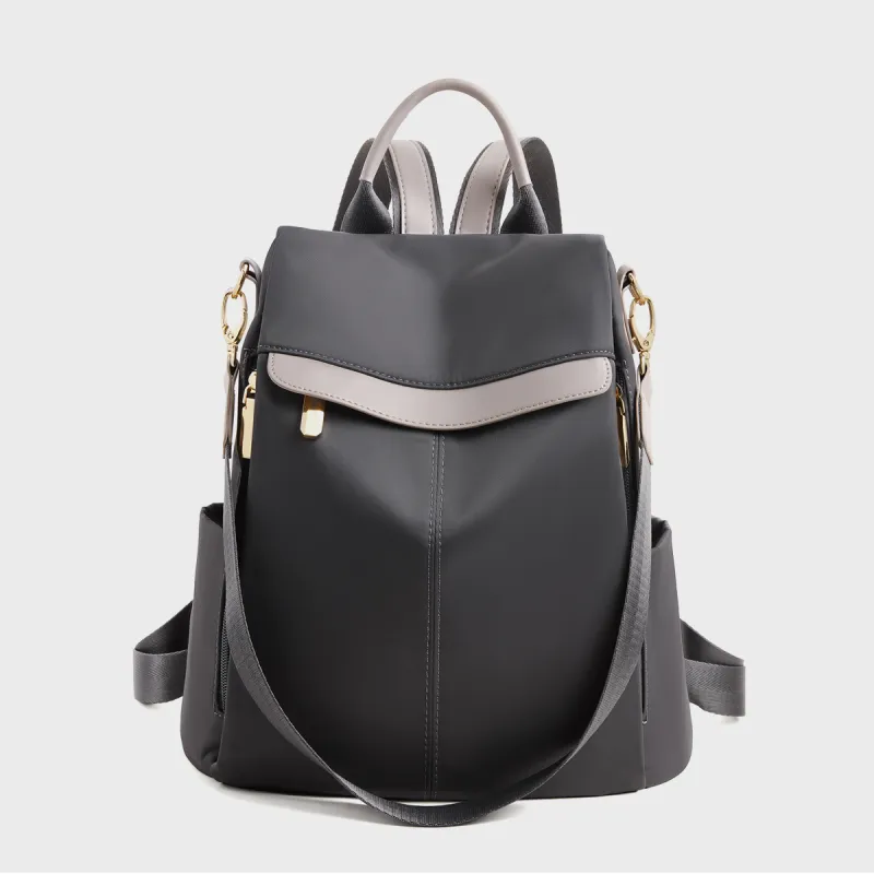 HARSON Fabric Backpack Women's Black & Purple-2