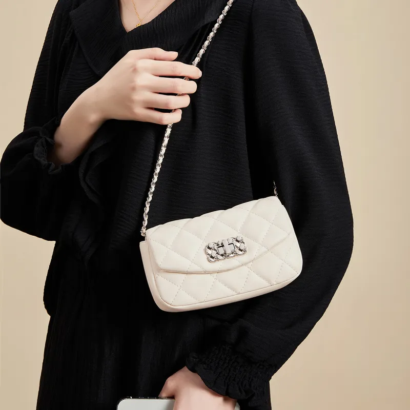 HARSON Cow Leather Crossbody Bag, Shoulder Bag Regular Women's Black/Pink/Ecru-11