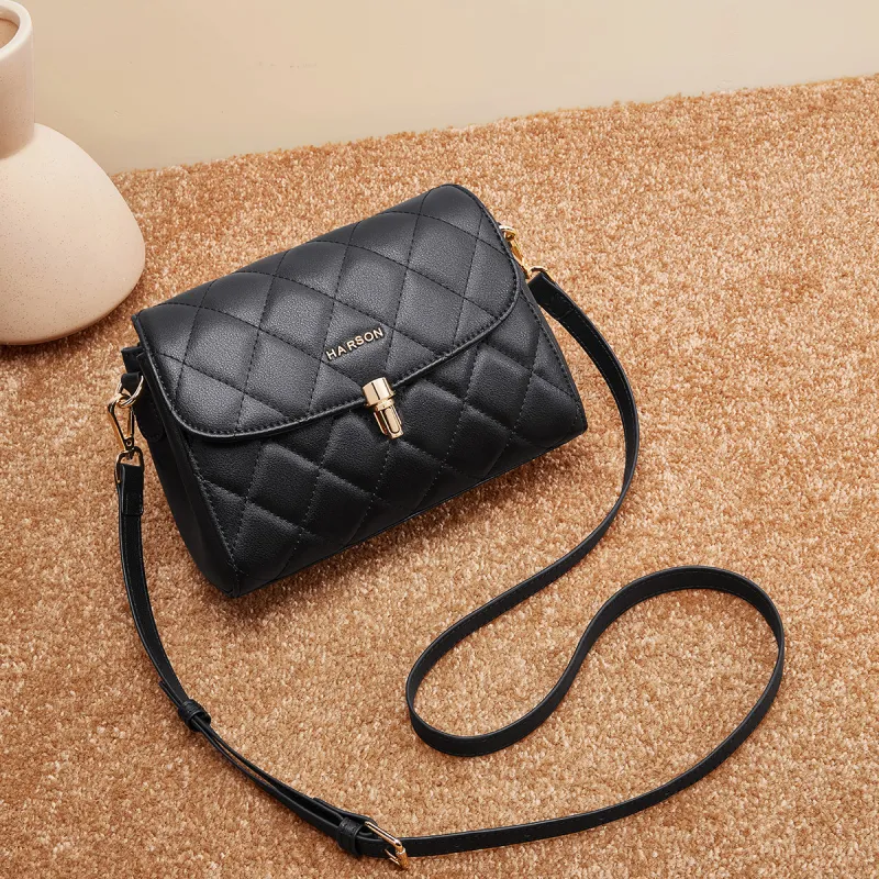 HARSON Synthetic Leather Shoulder Bag Women's Black-4