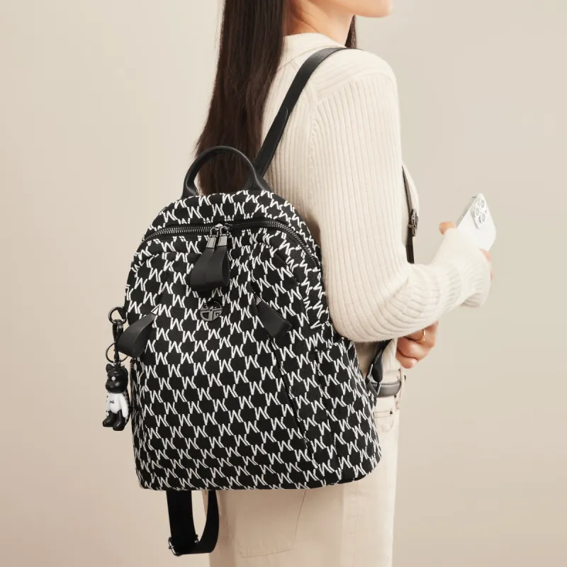 HARSON Fabric Backpack Tubas Women's Black-4