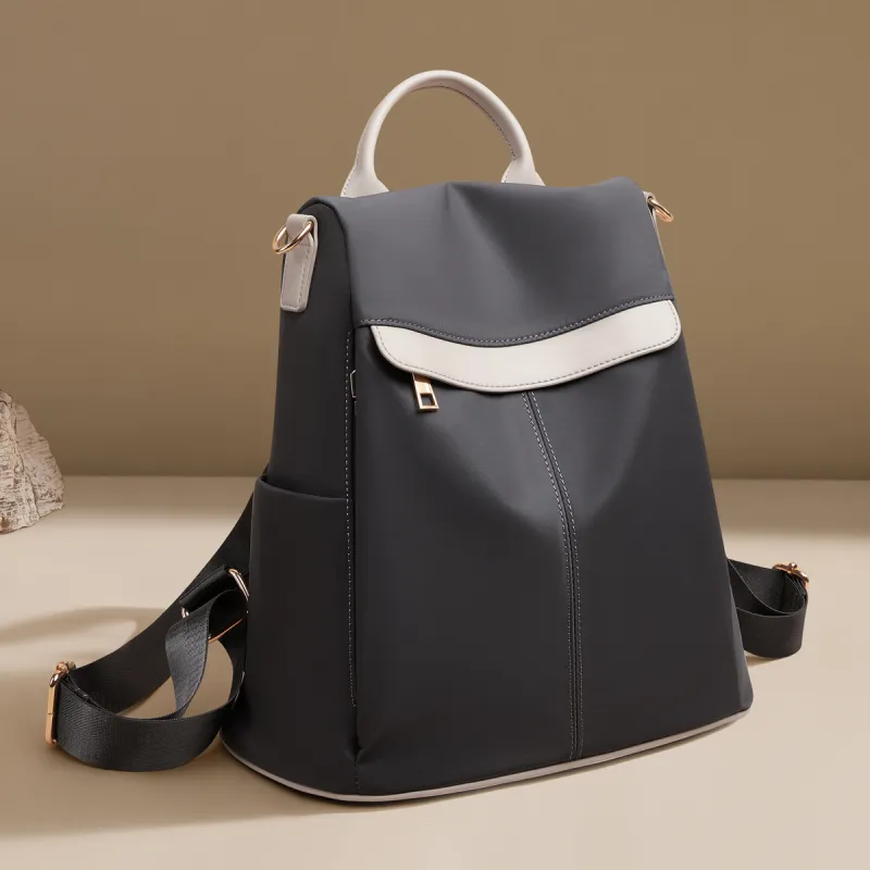 HARSON Fabric Backpack Women's Black & Purple-1
