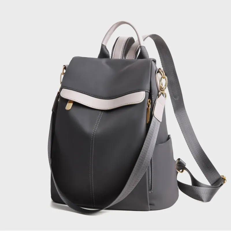 HARSON Fabric Backpack Women's Black & Purple-3