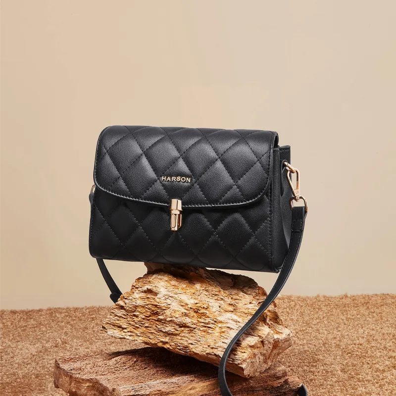 HARSON Synthetic Leather Shoulder Bag Women's Black-3