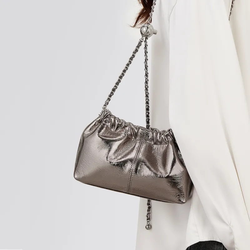 HARSON Cow Leather Crossbody Bag Regular Women's Gunmetal-4