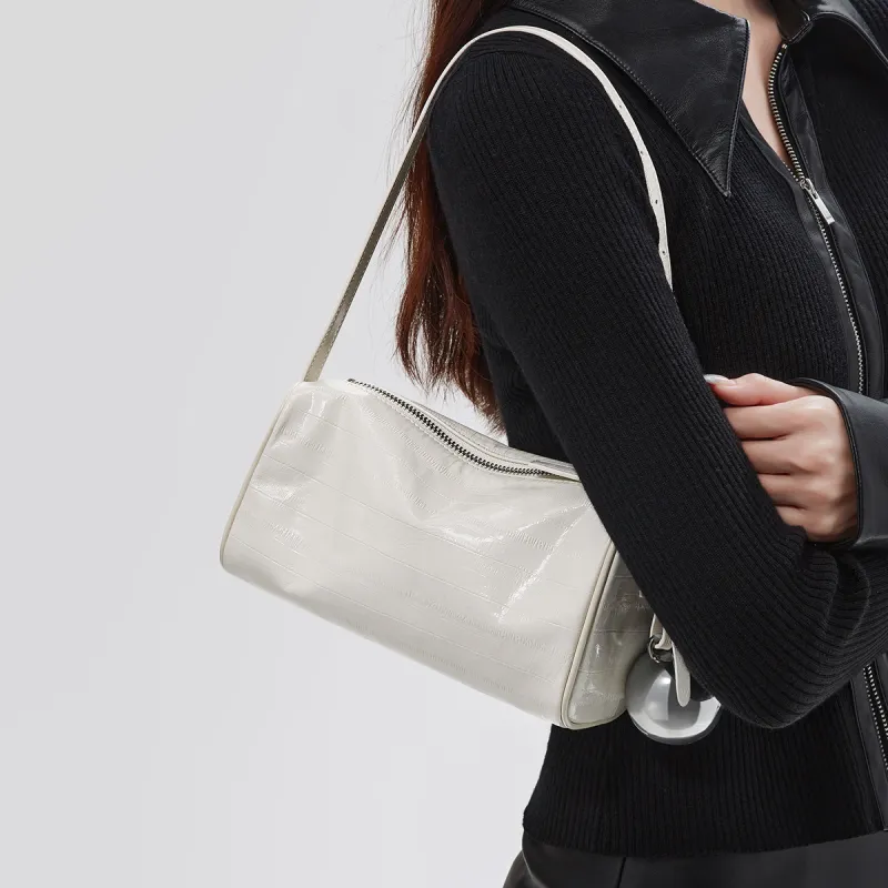 HARSON Cow Split Leather, Synthetic Leather Shoulder Bag, Crossbody Bag Regular Women's White-1