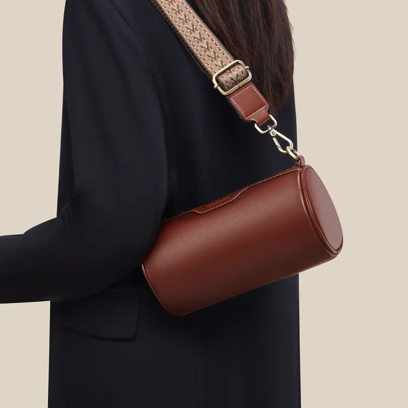 HARSON Cow Leather Shoulder Bag, Crossbody Bag Regular Women's Coffee-1
