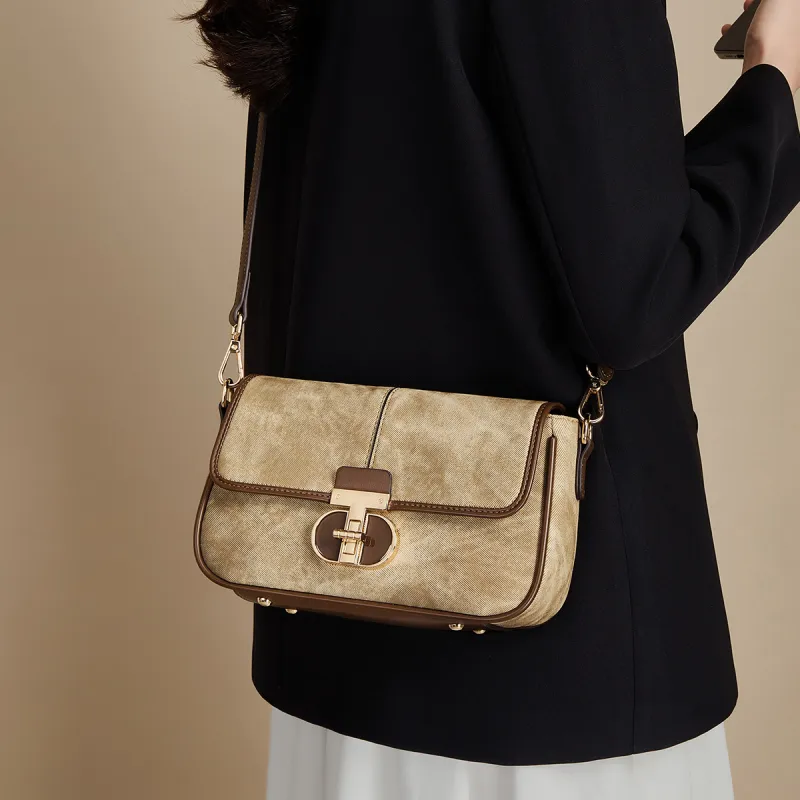 HARSON Synthetic Leather Small Square Bag Crossbody Bag Shoulder Bag Regular Women's Brown-3