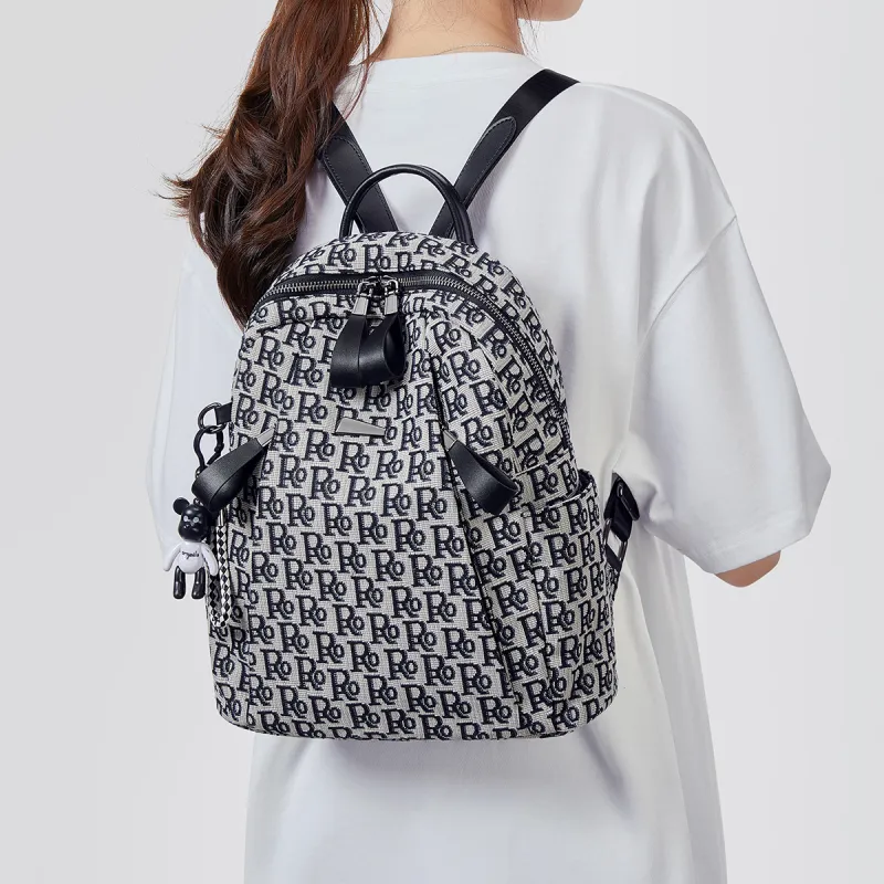 HARSON Fabric Backpack Women's Black-2