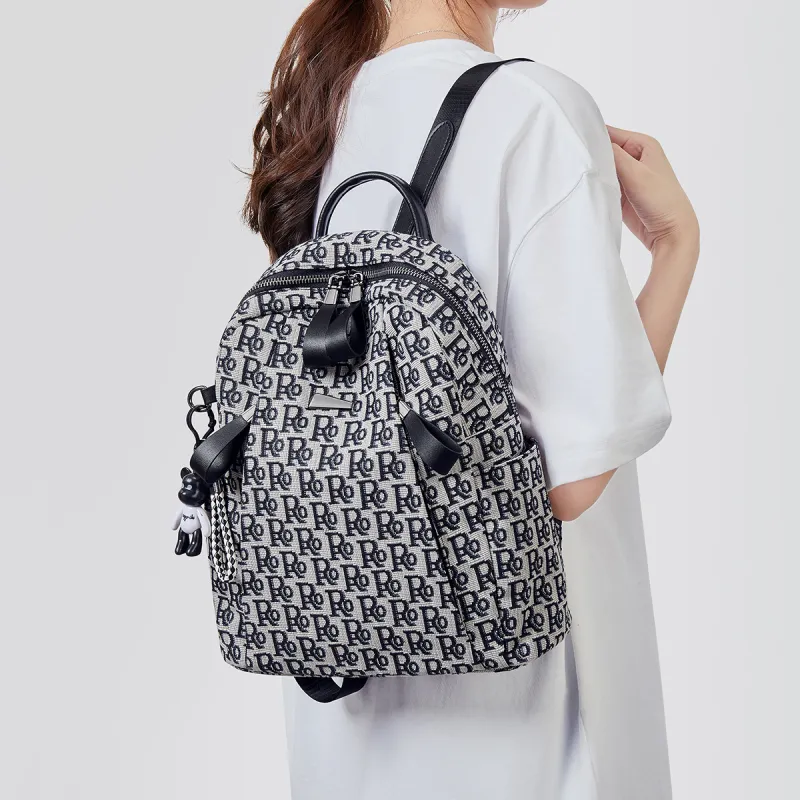 HARSON Fabric Backpack Women's Black-1