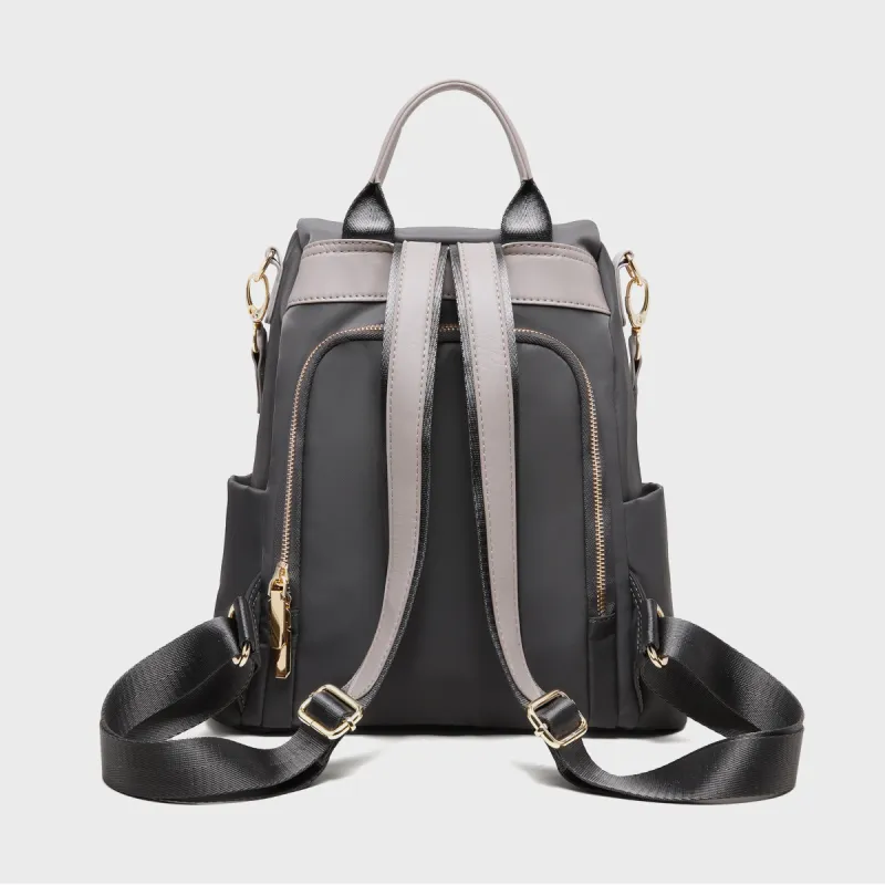 HARSON Fabric Backpack Women's Black & Purple-4