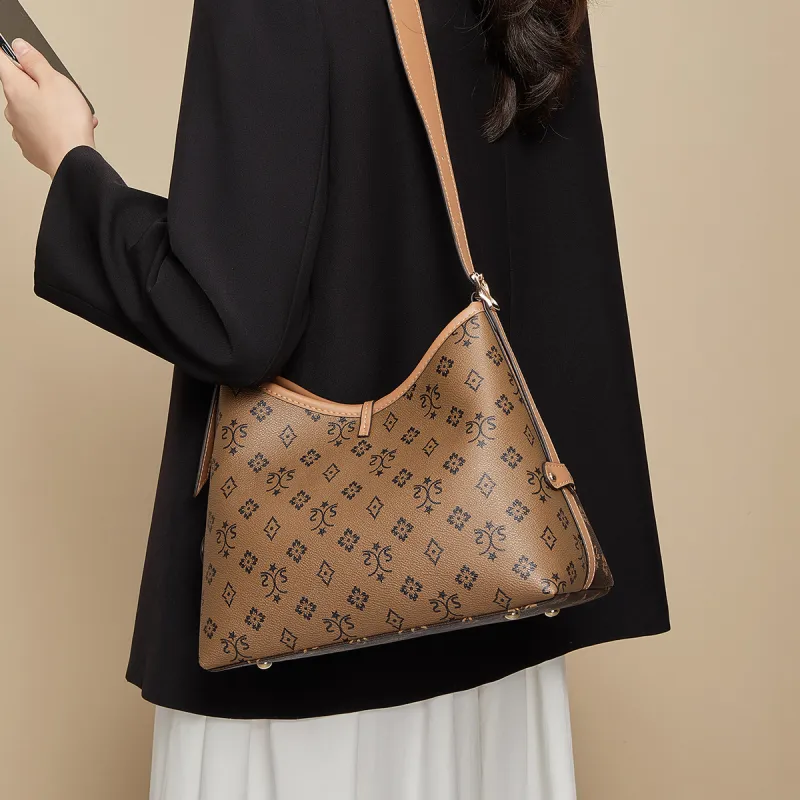 HARSON Synthetic Leather Tote Bag, HOBO Bag, Shoulder Bag, Crossbody Bag Regular Women's Coffee & Earth Yellow-2