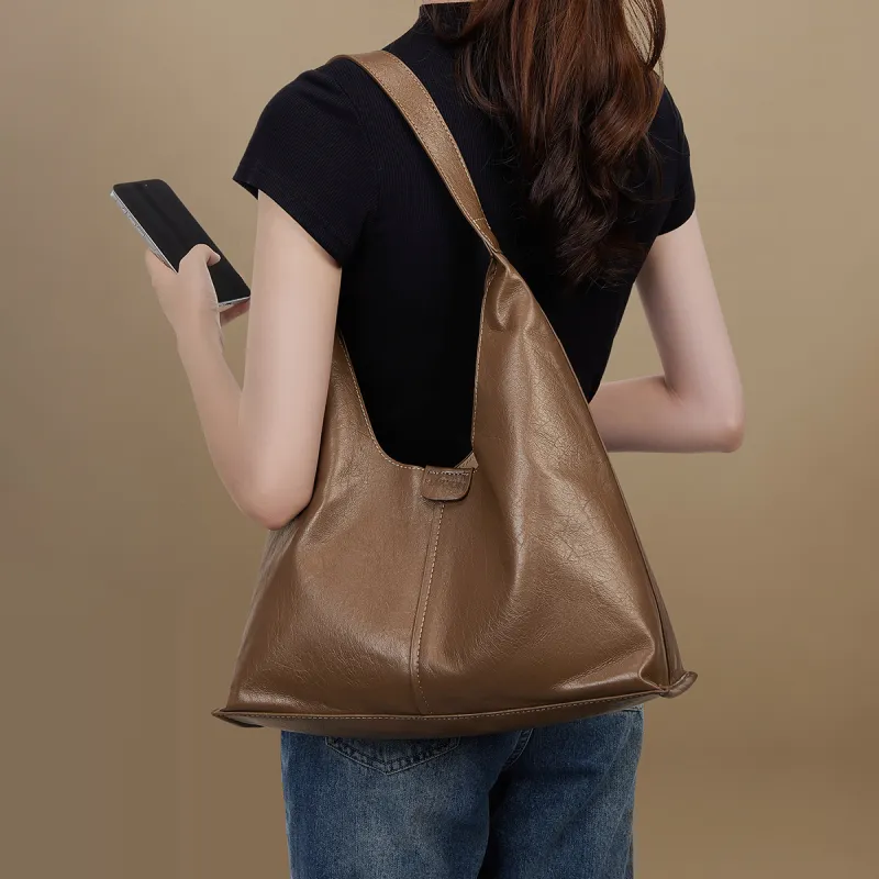 HARSON Synthetic Leather Handbag, Shoulder Bag Women's Cameo Brown-3