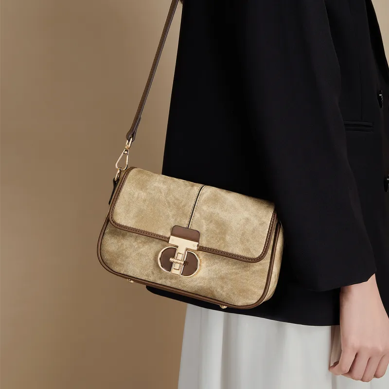 HARSON Synthetic Leather Small Square Bag Crossbody Bag Shoulder Bag Regular Women's Brown-2