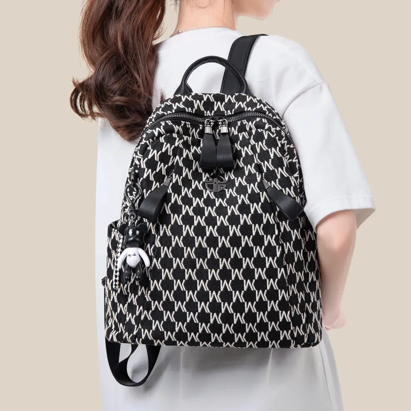 HARSON Fabric Backpack Tubas Women's Black-2