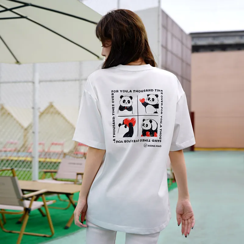 Panda T Shirt Unisex Infinite White-4