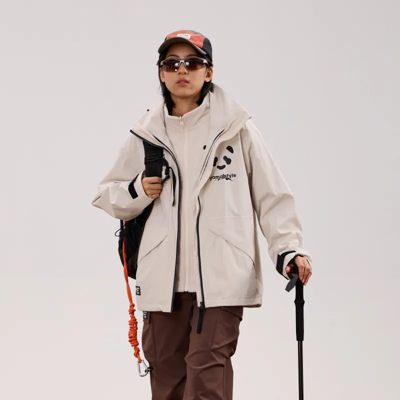 Panda Water Resistant Rainproof Windproof Windbreaker Jacket Unisex-30
