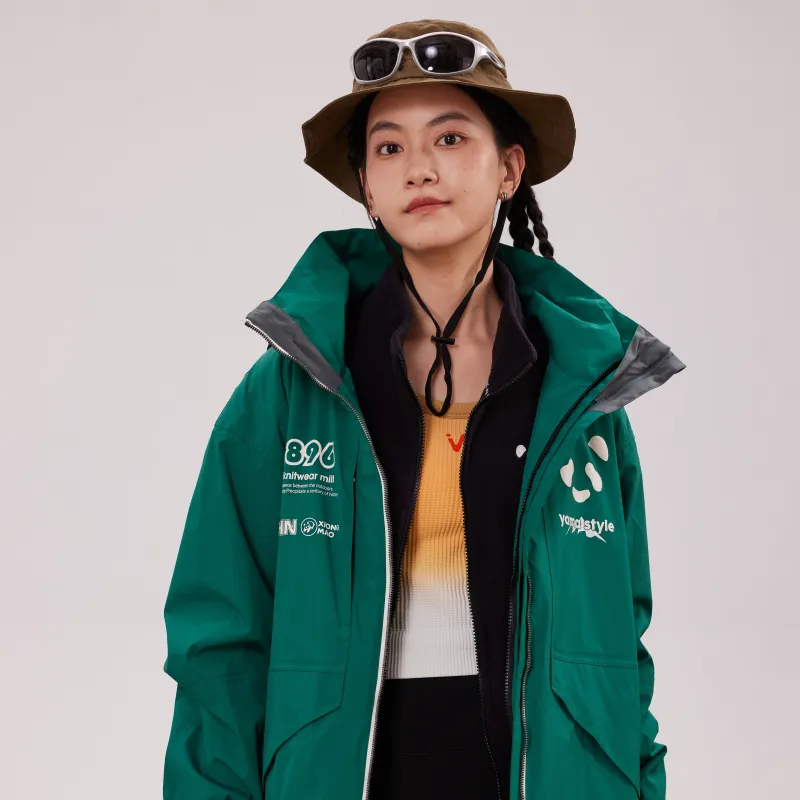 Panda Water Resistant Rainproof Windproof Windbreaker Jacket Unisex-23