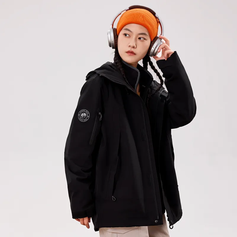 Panda Carefree Play Series Warm Water-Resistant Rainproof Windproof Windbreaker Jacket Unisex-16