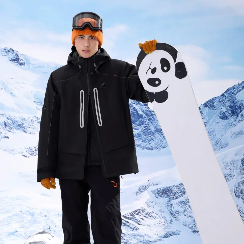 Panda China Panda Series Water Resistant Windproof Wear Resistant Warm Water Repellent Windbreaker Jacket Unisex-3