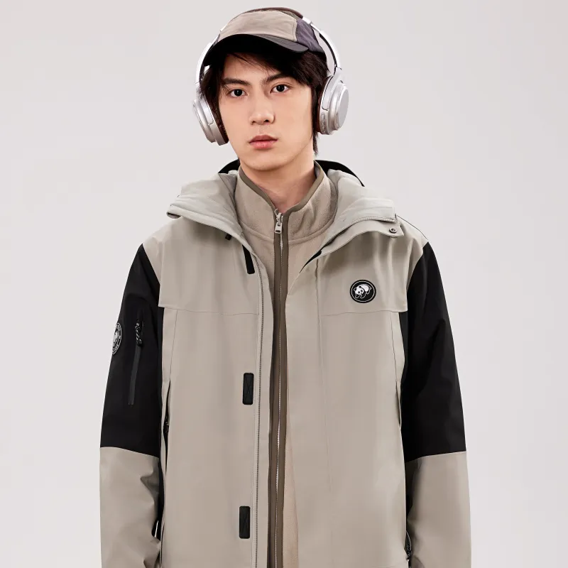 Panda Carefree Play Series Warm Water-Resistant Rainproof Windproof Windbreaker Jacket Unisex-33