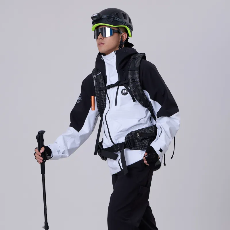 Panda China Panda Series Water Resistant Windproof Wear Resistant Water Repellent Windbreaker Jacket Unisex Pitch White-4