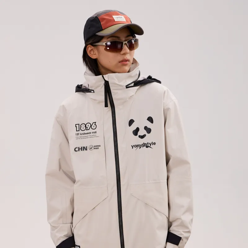 Panda Water Resistant Rainproof Windproof Windbreaker Jacket Unisex-31
