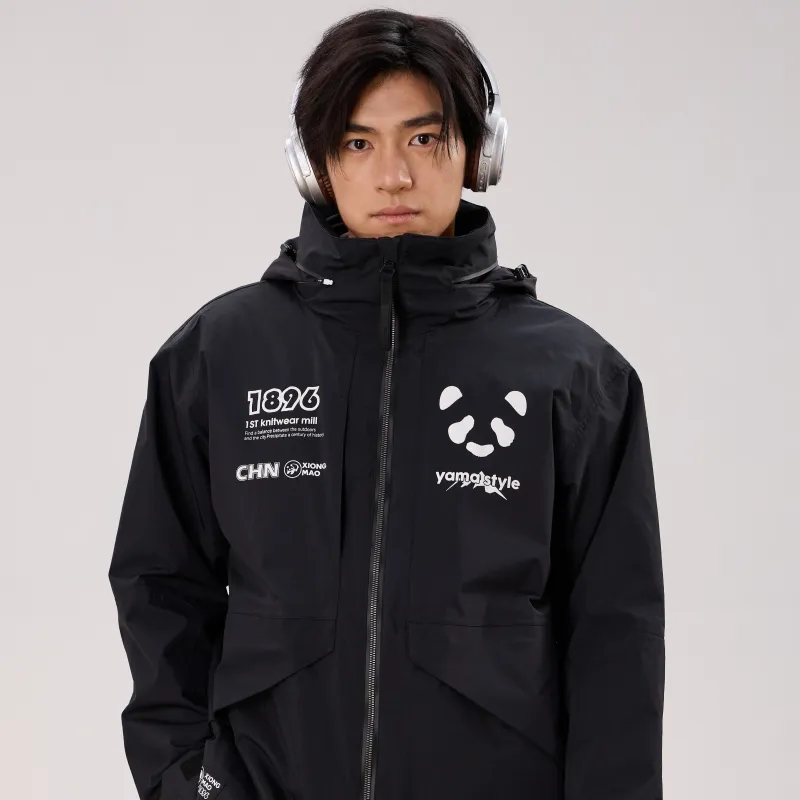 Panda Water Resistant Rainproof Windproof Windbreaker Jacket Unisex-14
