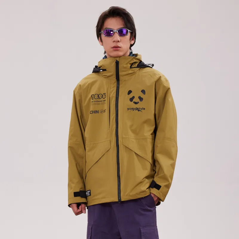 Panda Water Resistant Rainproof Windproof Windbreaker Jacket Unisex-7