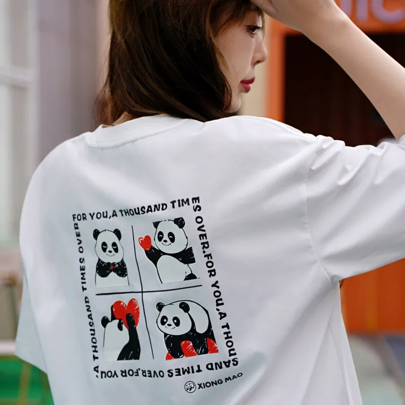Panda T Shirt Unisex Infinite White-3
